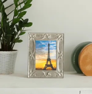 Leaf Pattern Photo Frame Silver  Large Size 
