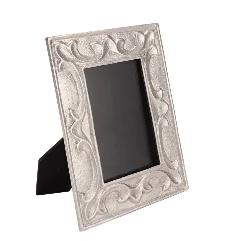 Leaf Pattern Photo Frame Silver  Small Size