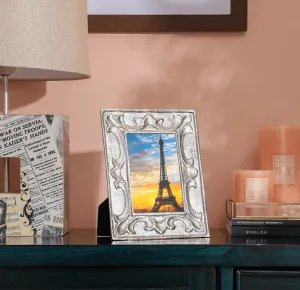 Leaf Pattern Photo Frame Silver  Small Size 