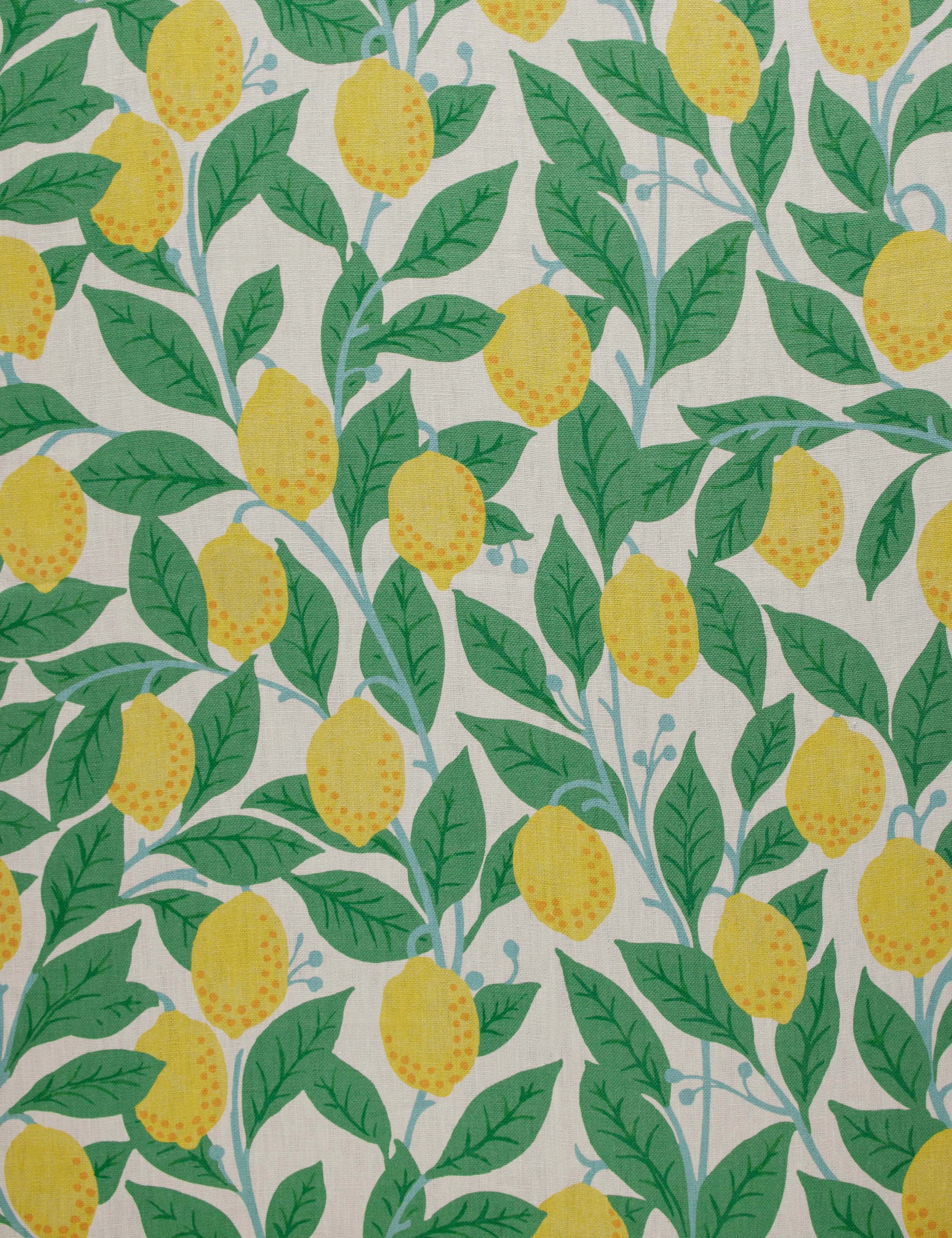 Lemons on Natural on Linen by Nathan Turner