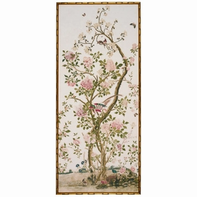 Les Oiseaux Flowering Peony Trees Right Art Panel 