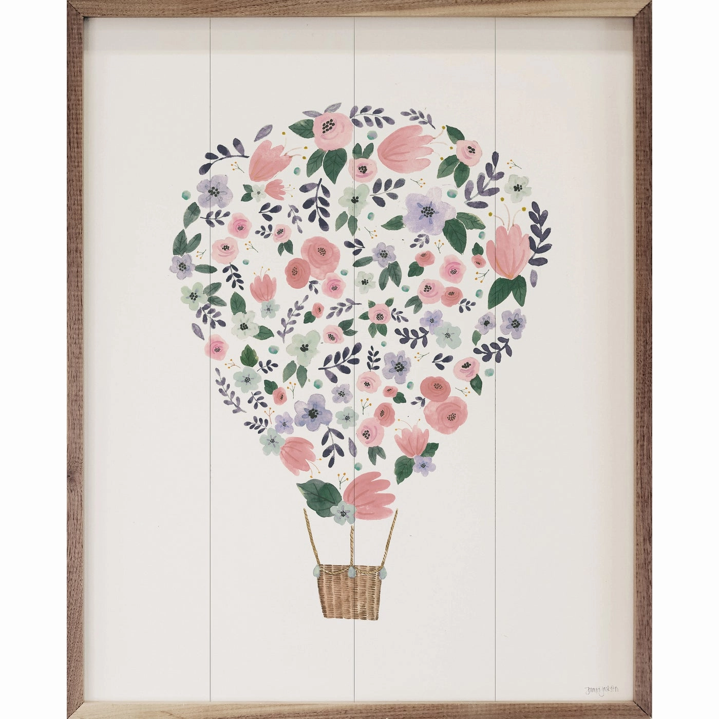 Lets Chase Rainbows Hot Air Balloon Wood Framed Print 