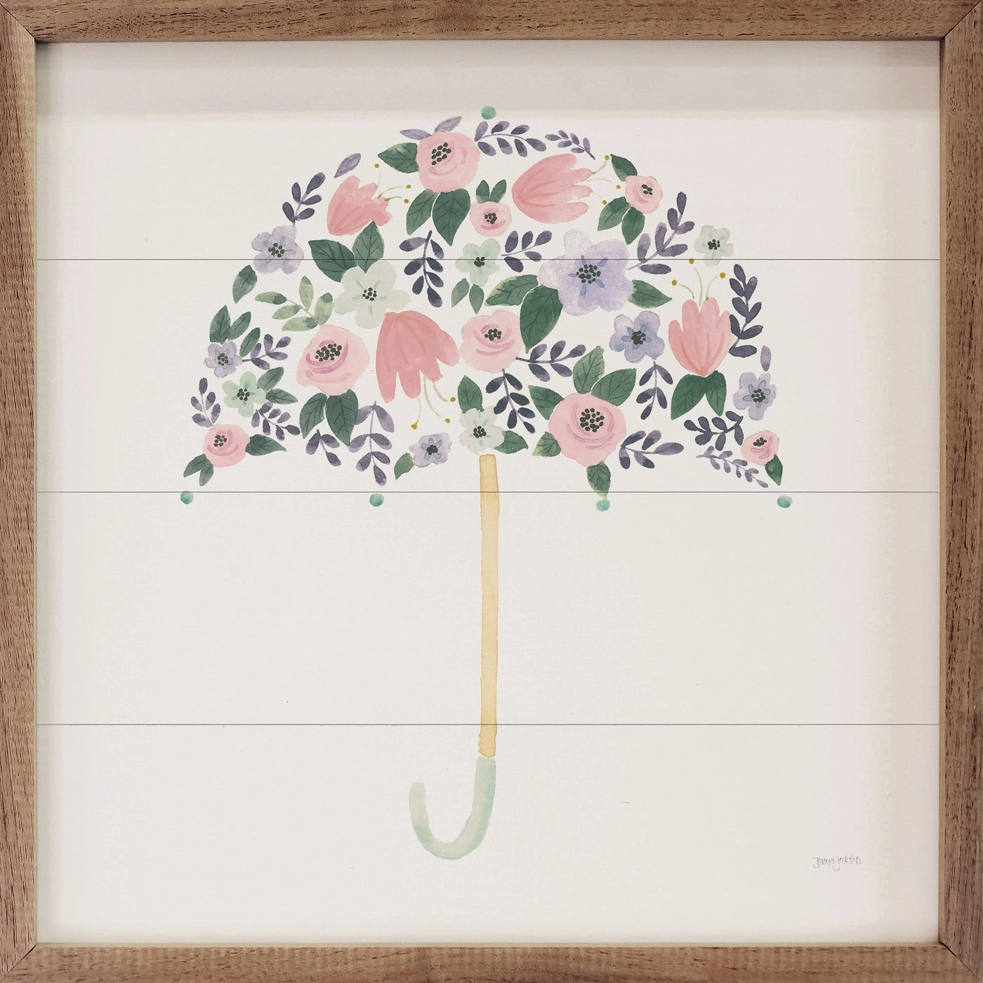 Lets Chase Rainbows Umbrella White Wood Framed Print 