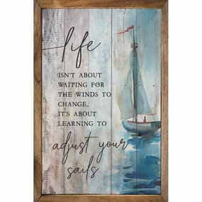 Life Adjust Your Sails Wood Framed Print 