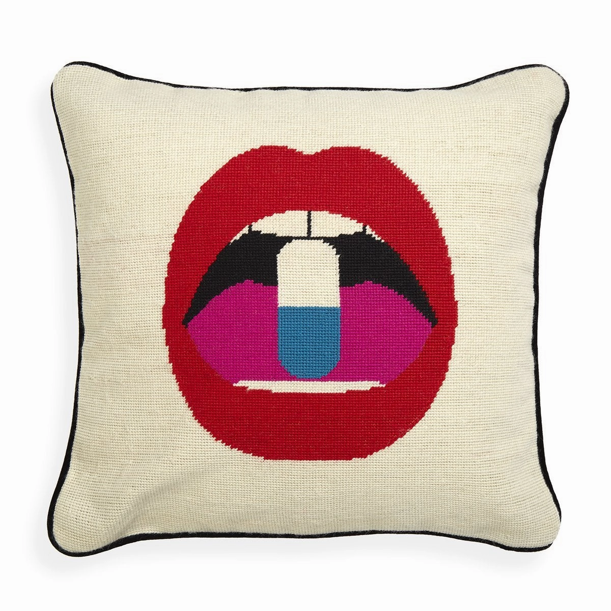 Lips Full Dose Throw Pillow 