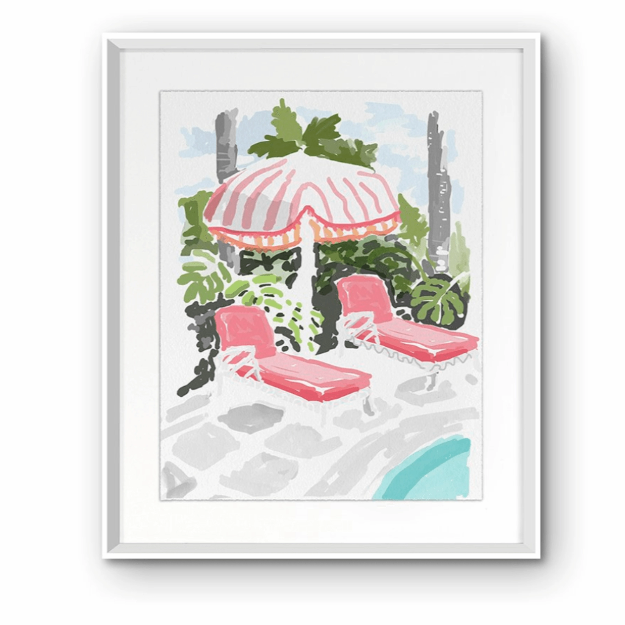 Lounge by the Pool Framed Wall Art 