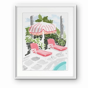 Lounge by the Pool Framed Wall Art 