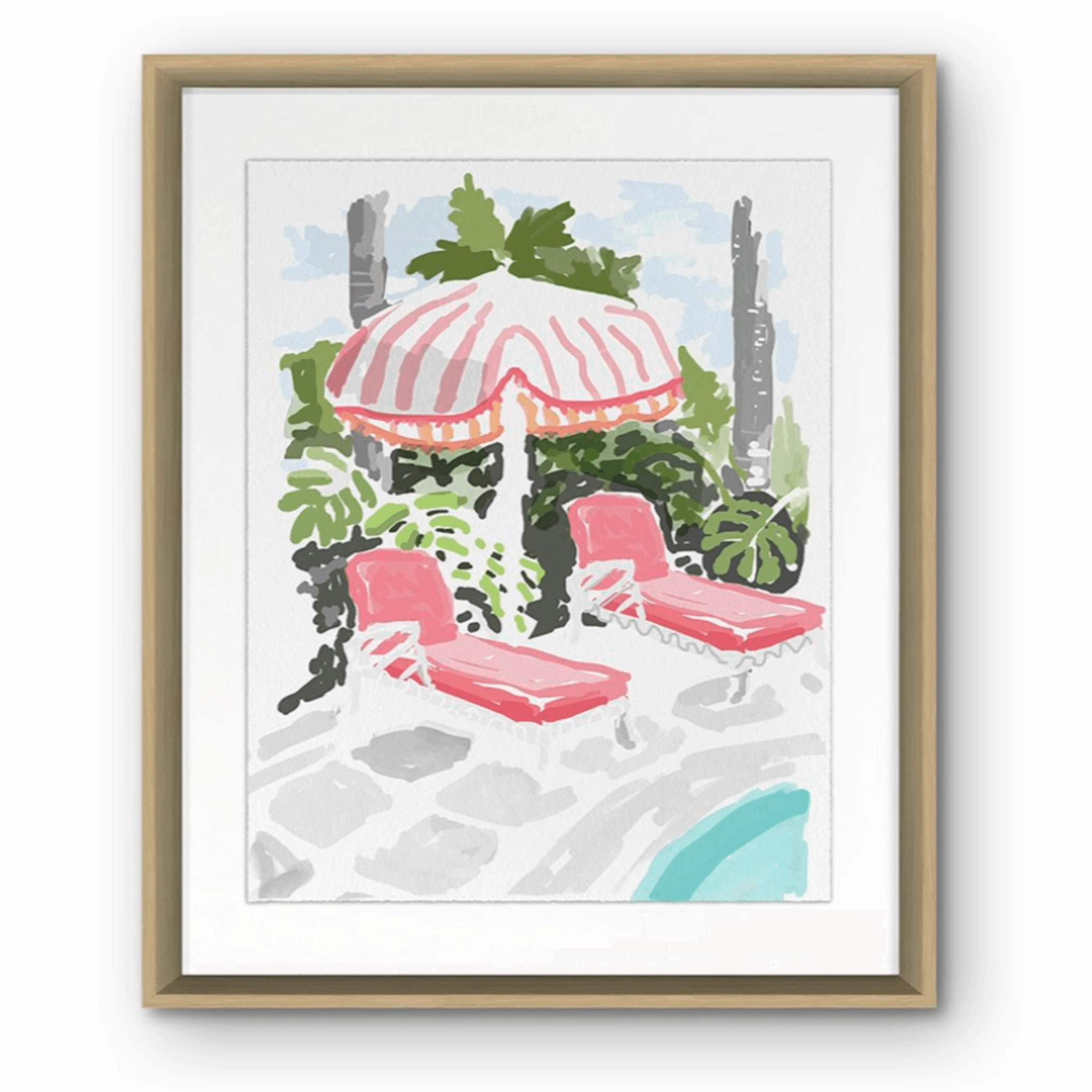 Lounge by the Pool Framed Wall Art