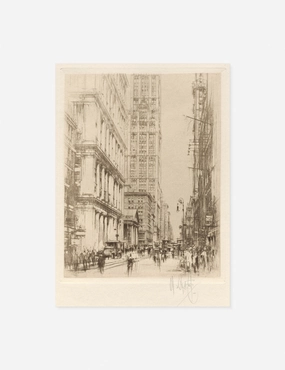 Lower Broadway, Downtown New York Print by William Walcot 