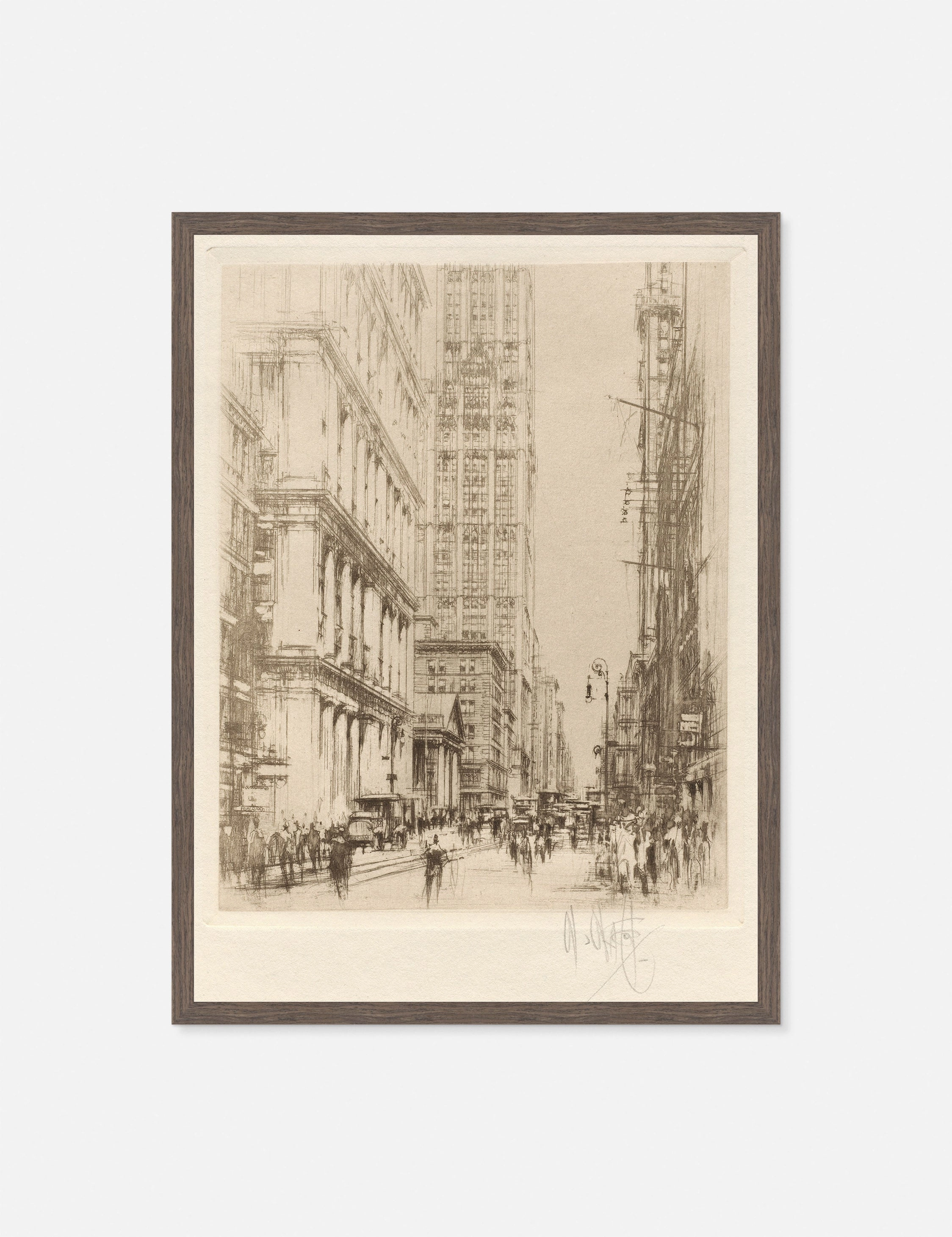 Lower Broadway, Downtown New York Print by William Walcot