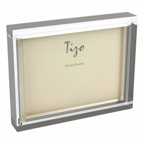 Lucite - Acrylic Frame Silver Border 5" Angle 
