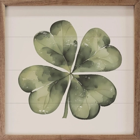 Lucky Four Leaf Clover Wood Framed Print 