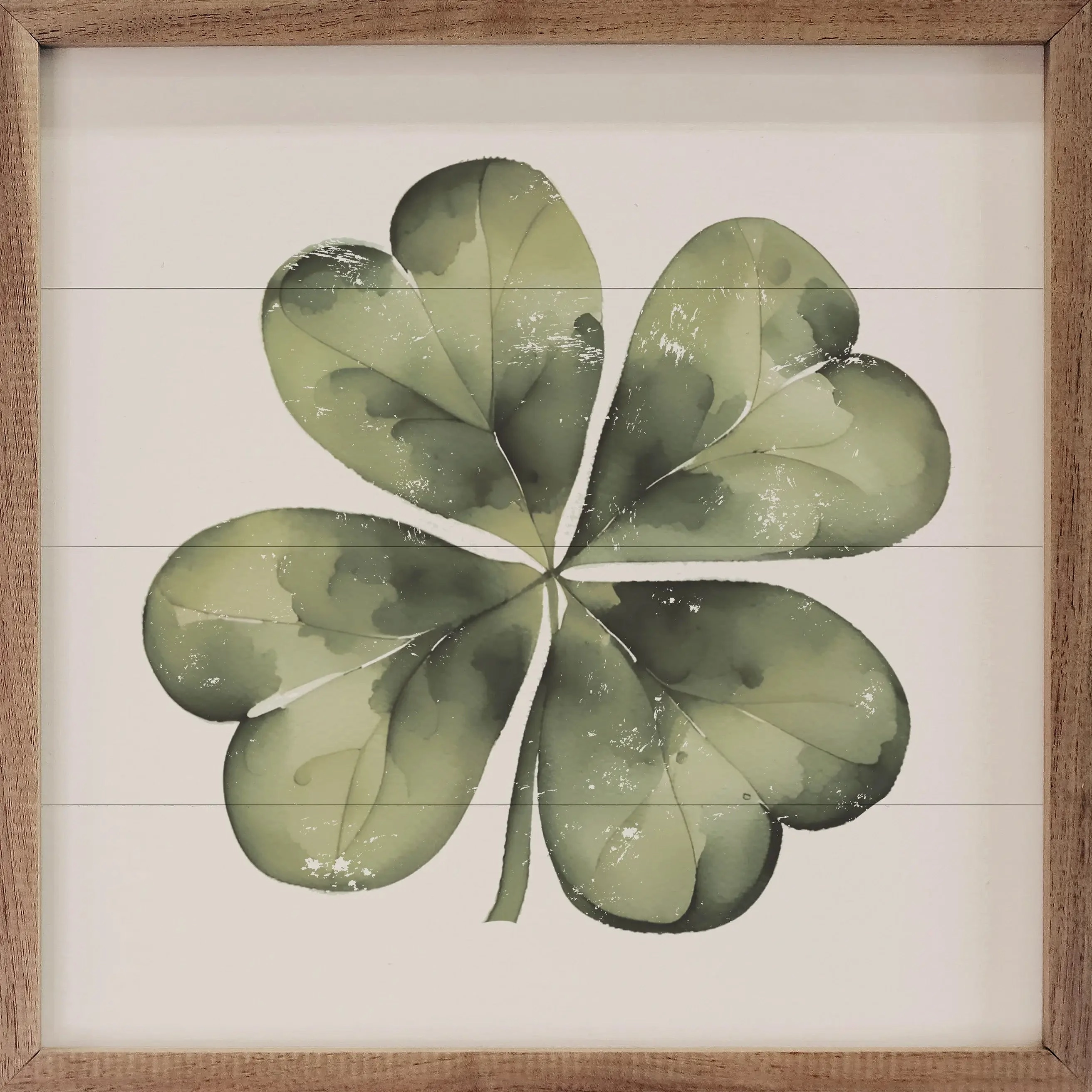 Lucky Four Leaf Clover Wood Framed Print 