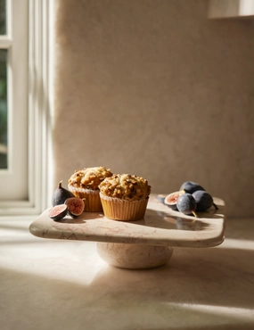 Lusine Square Marble Serving Stand 