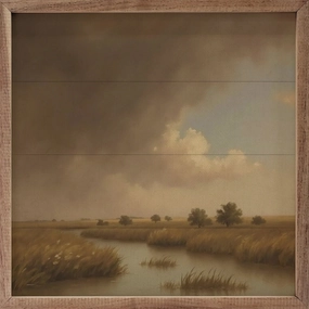 Marsh Landscape Wood Framed Print 