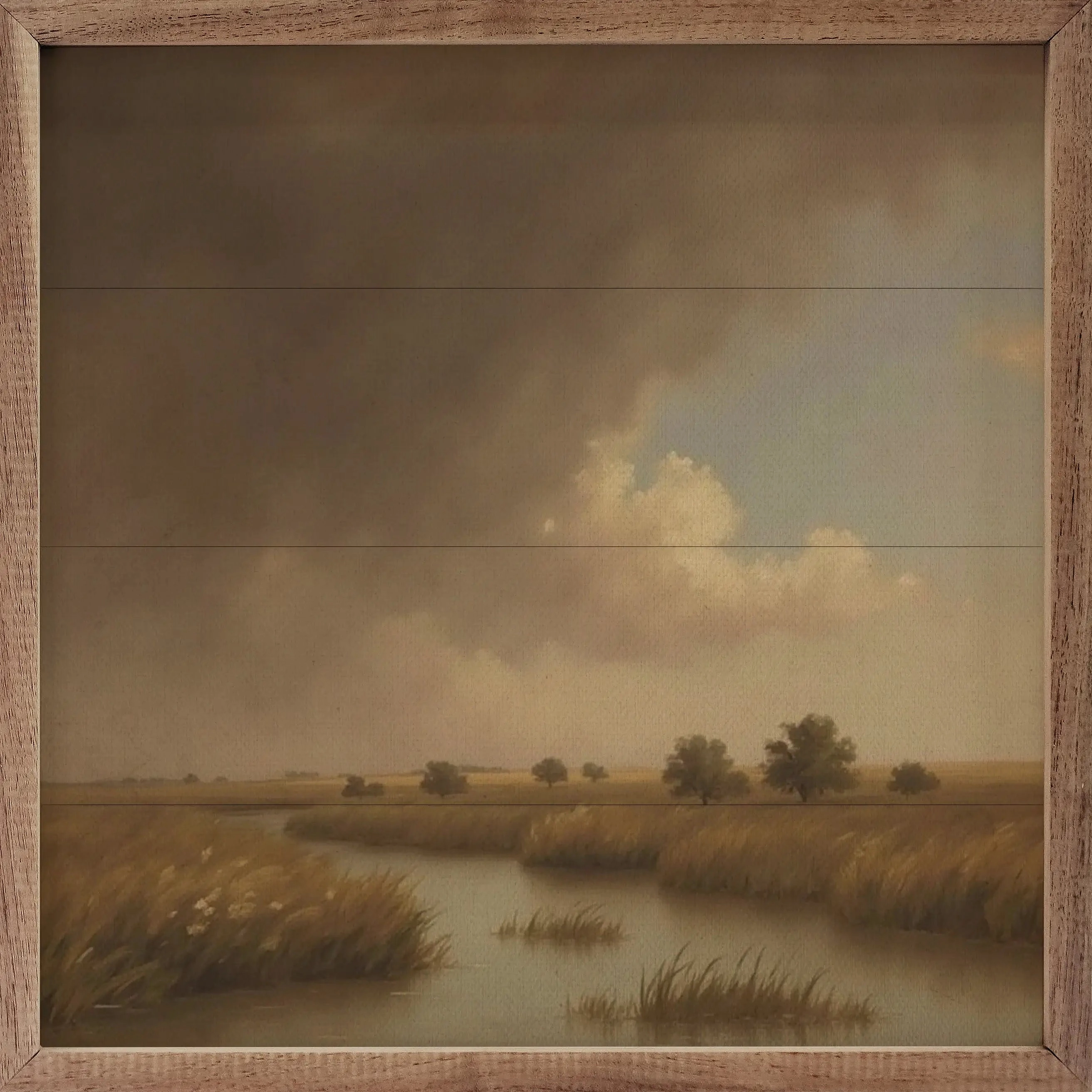 Marsh Landscape Wood Framed Print 
