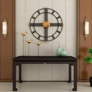 Metal iron black and gold wall clock 
