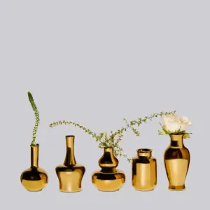 Metallic Gold Porcelain Mini Vase 