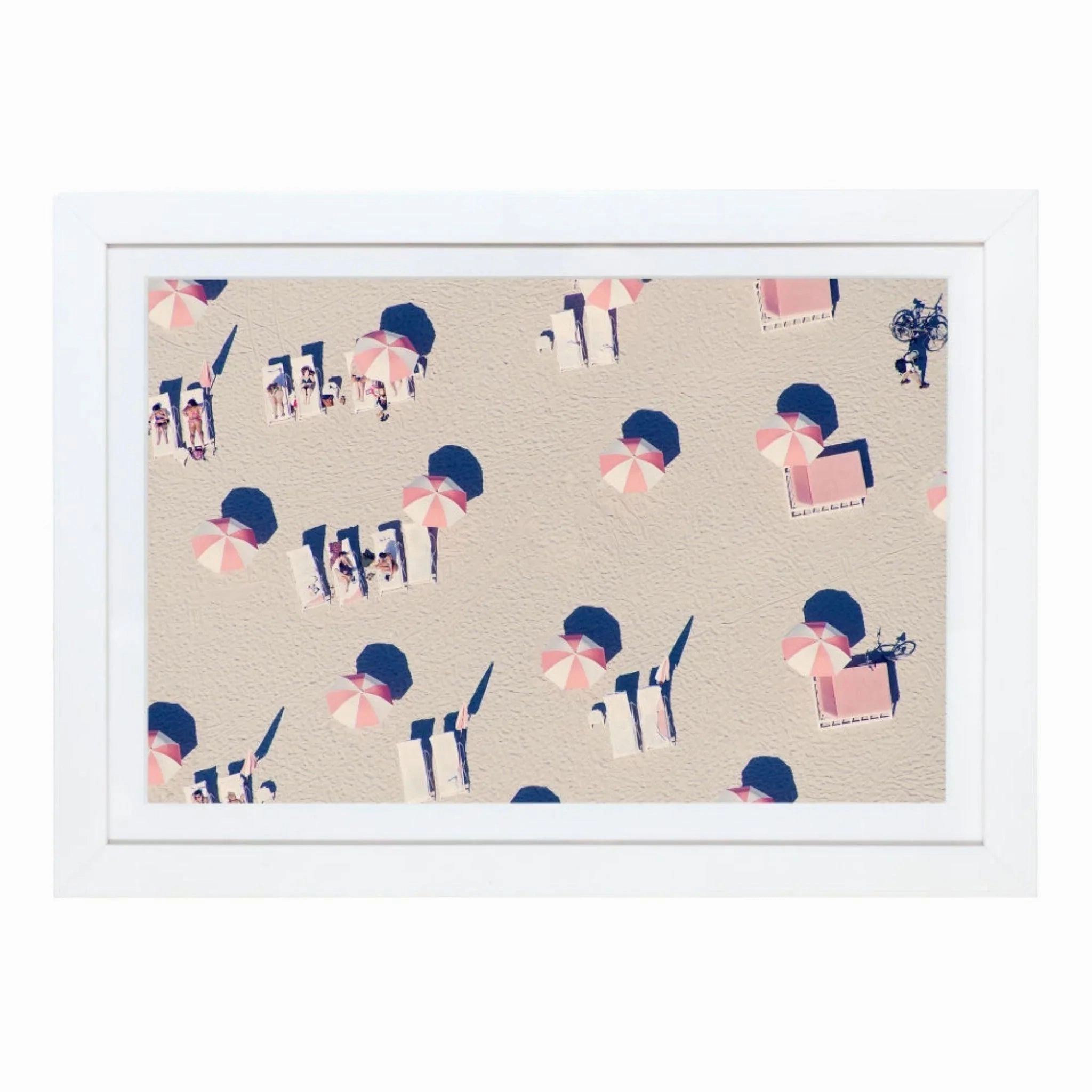 Miami Pink Umbrellas Mini Framed Print by Gray Malin