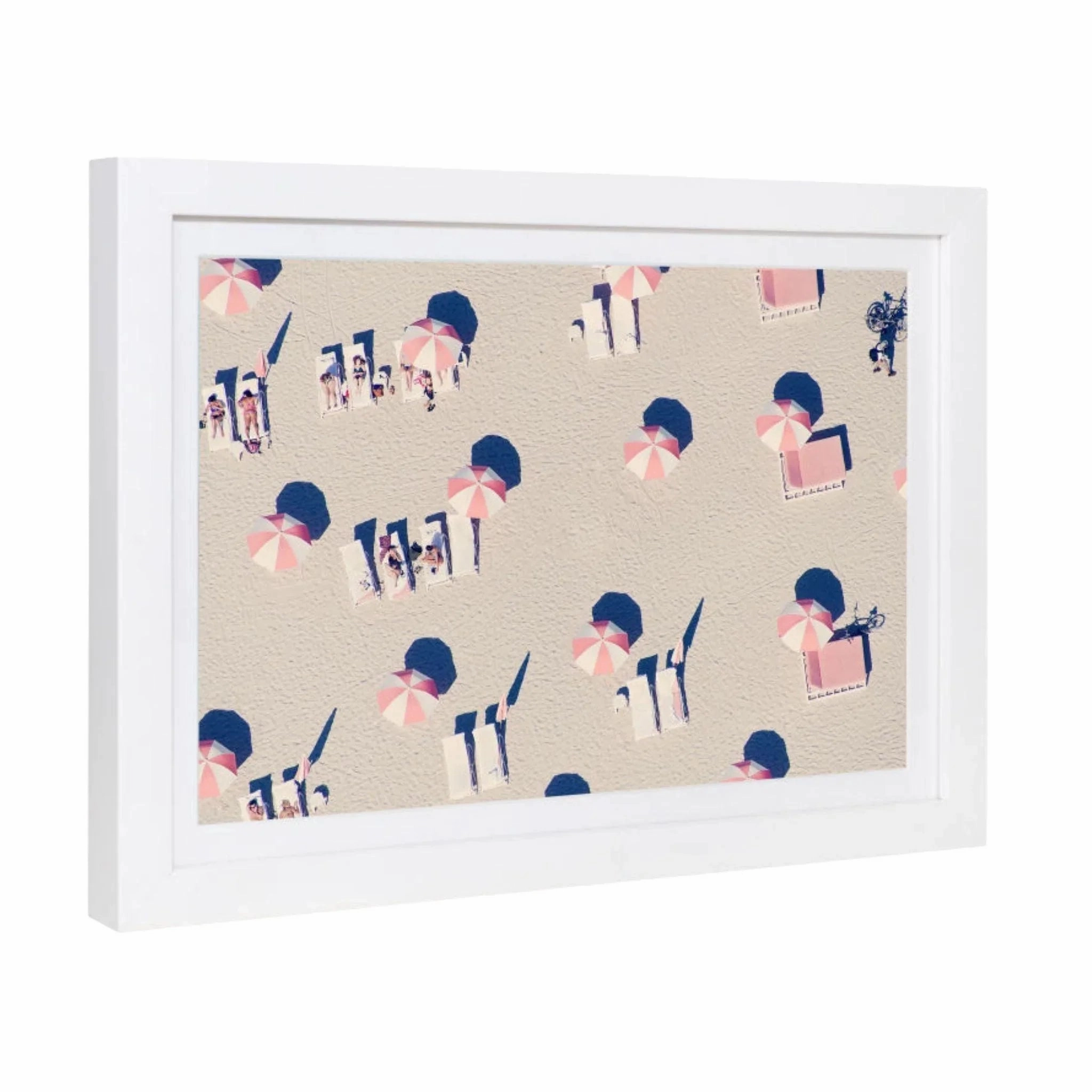 Miami Pink Umbrellas Mini Framed Print by Gray Malin 