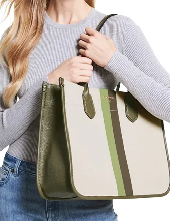 Michael Michael Kors Heidi Large Stripe Canvas Tote Bag Michael Kors Bags