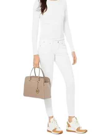 Michael Michael Kors Houston Double Zip Crossgrain Leather Satchel Michael Kors Bags