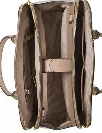 Michael Michael Kors Houston Double Zip Crossgrain Leather Satchel Michael Kors Bags