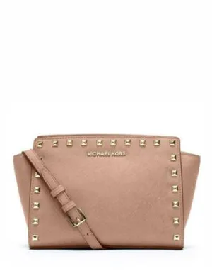 Michael Michael Kors Selma Medium Studded Saffiano Messenger Michael Kors Bags