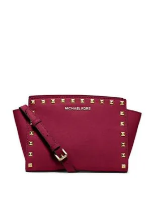 Michael Michael Kors Selma Medium Studded Saffiano Messenger Michael Kors Bags