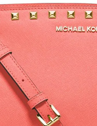 Michael Michael Kors Selma Medium Studded Saffiano Messenger Michael Kors Bags