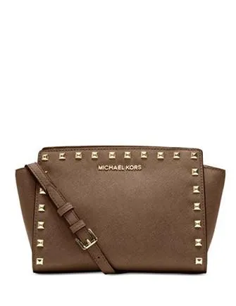 Michael Michael Kors Selma Medium Studded Saffiano Messenger Michael Kors Bags
