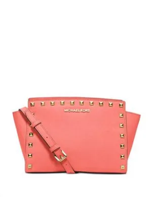 Michael Michael Kors Selma Medium Studded Saffiano Messenger Michael Kors Bags