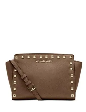 Michael Michael Kors Selma Medium Studded Saffiano Messenger Michael Kors Bags