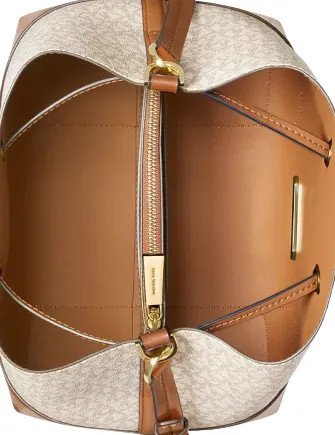 Michael Michael Kors Signature Mercer Gallery Convertible Bucket Leather Shoulder Bag Michael Kors Bags
