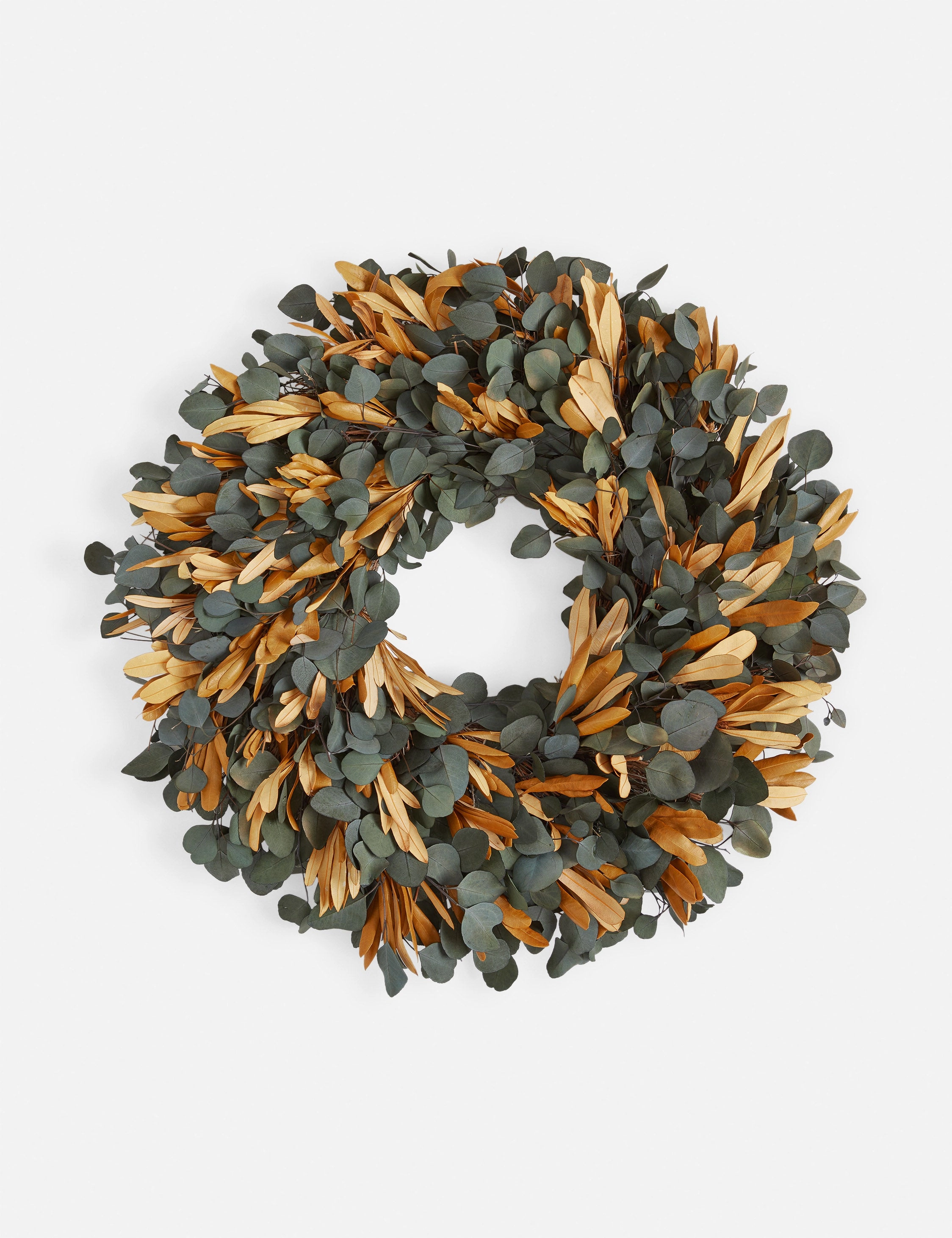 Mixed Leaves Preserved Wreath 