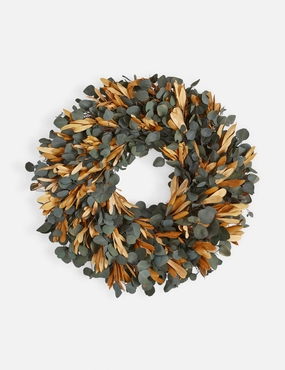 Mixed Leaves Preserved Wreath 