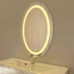 Modern Designed LED Oval Smart Touch Bathroom Mirror 