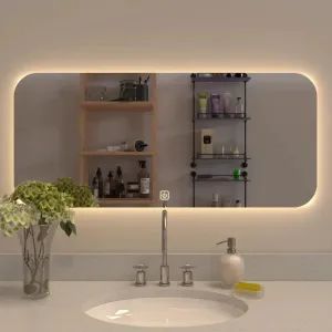 Modern Designed LED Rectangular Smart Touch Bathroom Mirror 