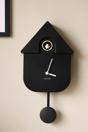 Modern Black Cuckoo Wall Clock 