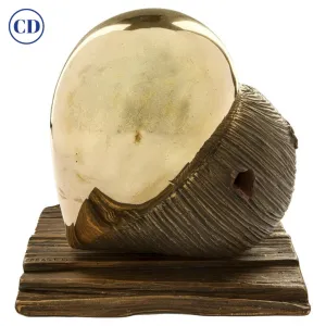 Monica Foglia Italian Modern Polished Gold & Textured Bronze Heart Sculpture 