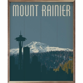 Mount Rainier Wood Framed Print 