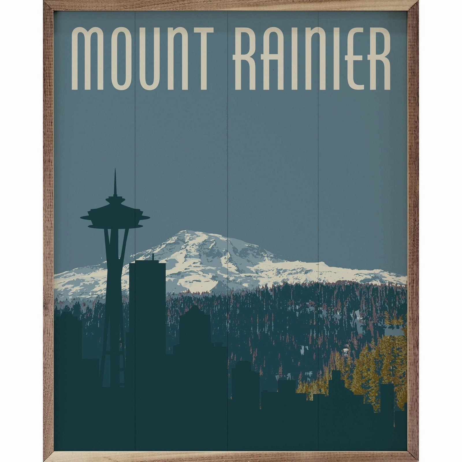 Mount Rainier Wood Framed Print 