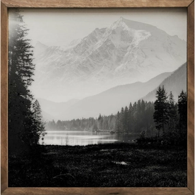 Mountain Scene Wood Framed Print 