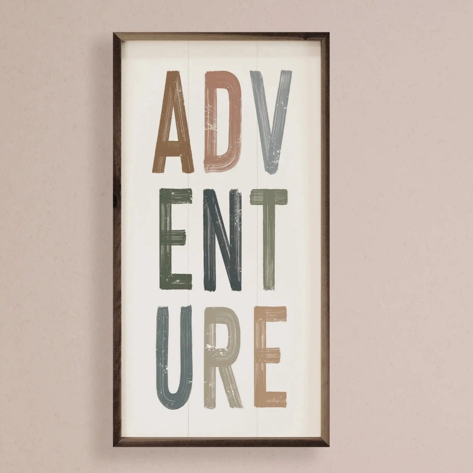 Neutral Adventure Wood Framed Print 