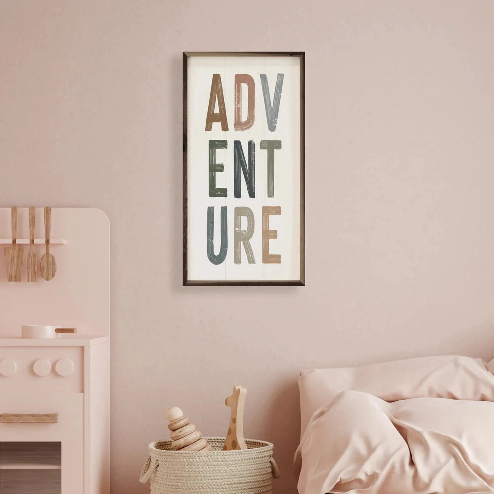 Neutral Adventure Wood Framed Print