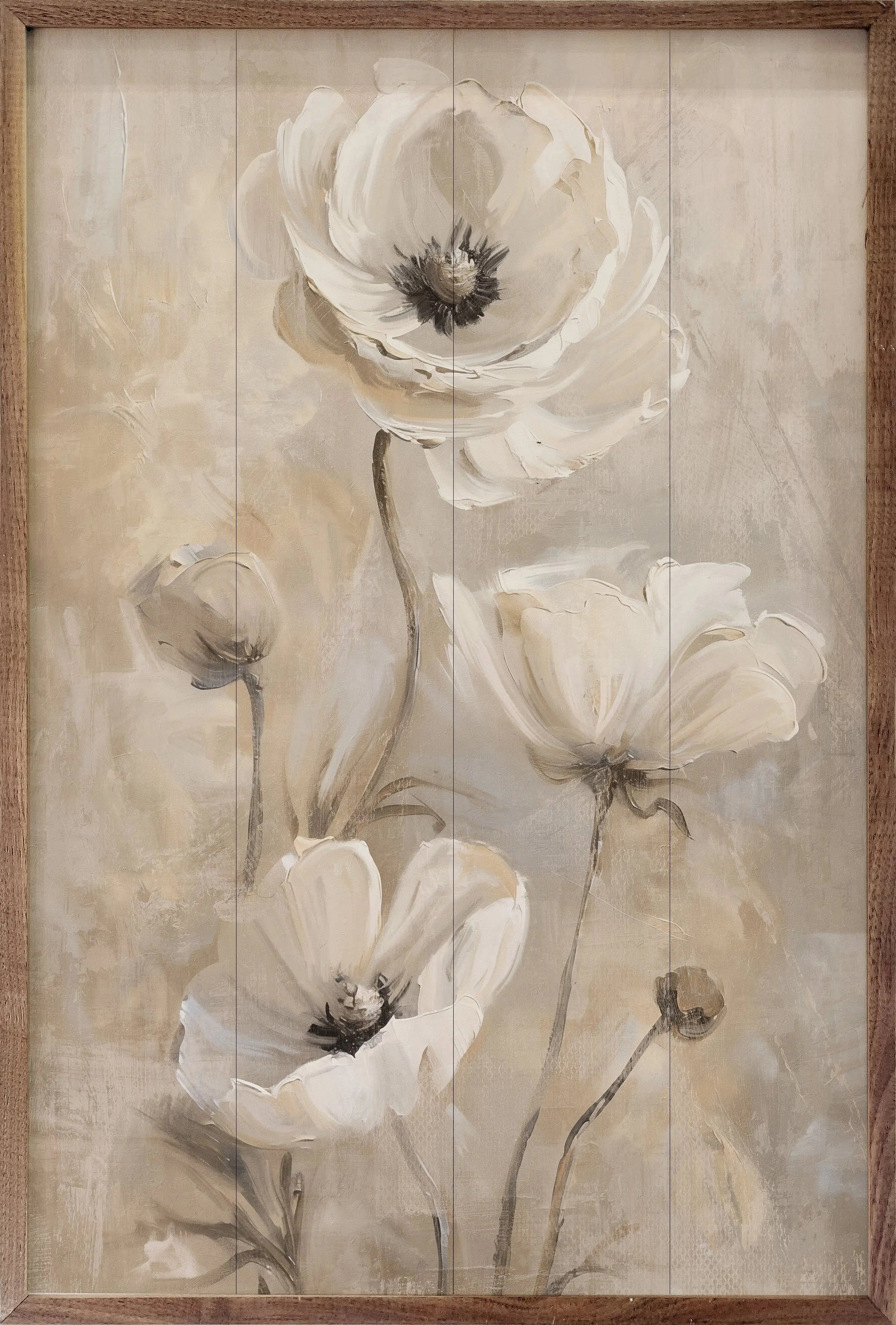Neutral Flora Two Wood Framed Print