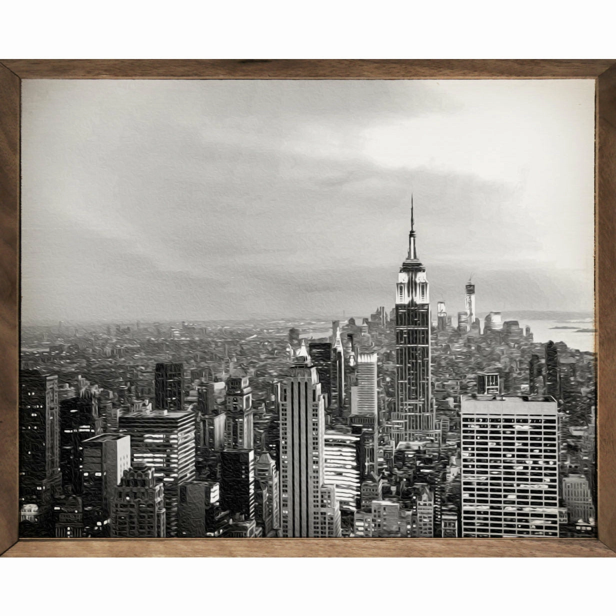 New York Skyline Wood Framed Print 