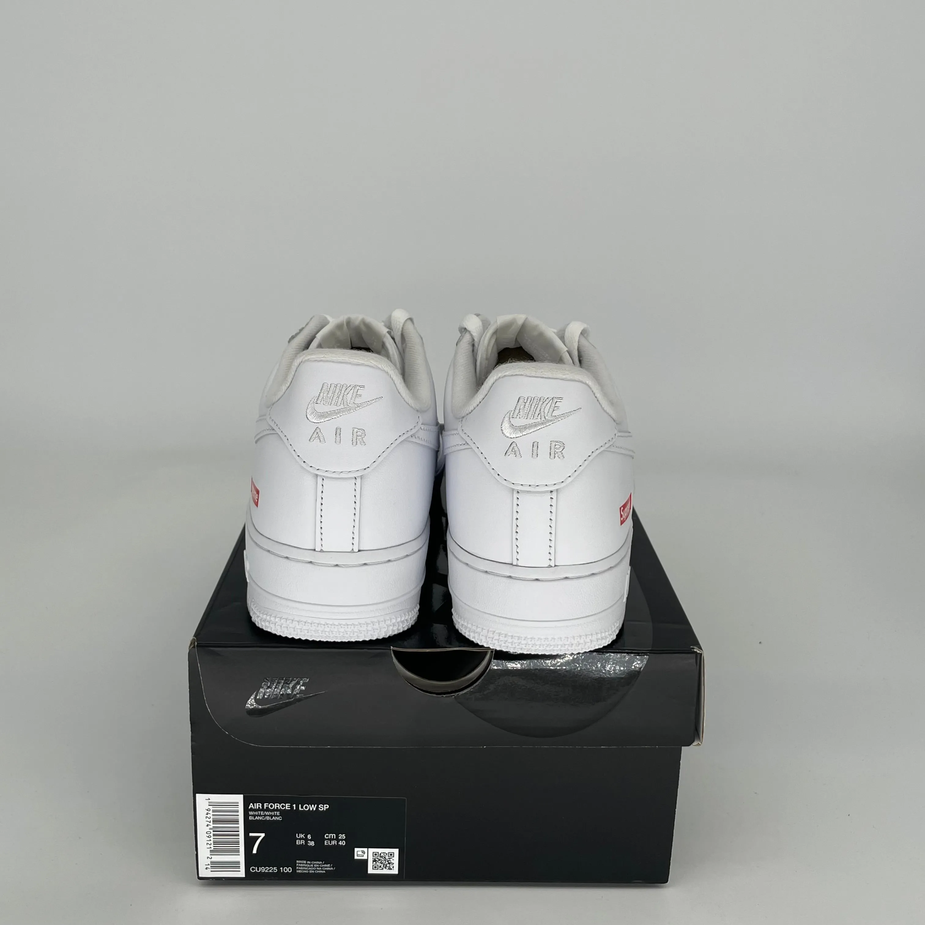 NIKE AIR FORCE 1 LOW SUPREME WHITE SIZE 7 CU9225-100