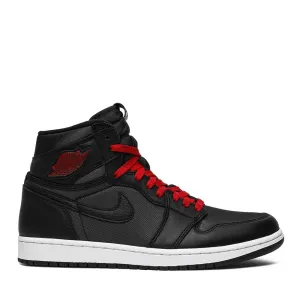 NIKE AIR JORDAN1 RETRO HIGH BLACK SATIN GYM RED