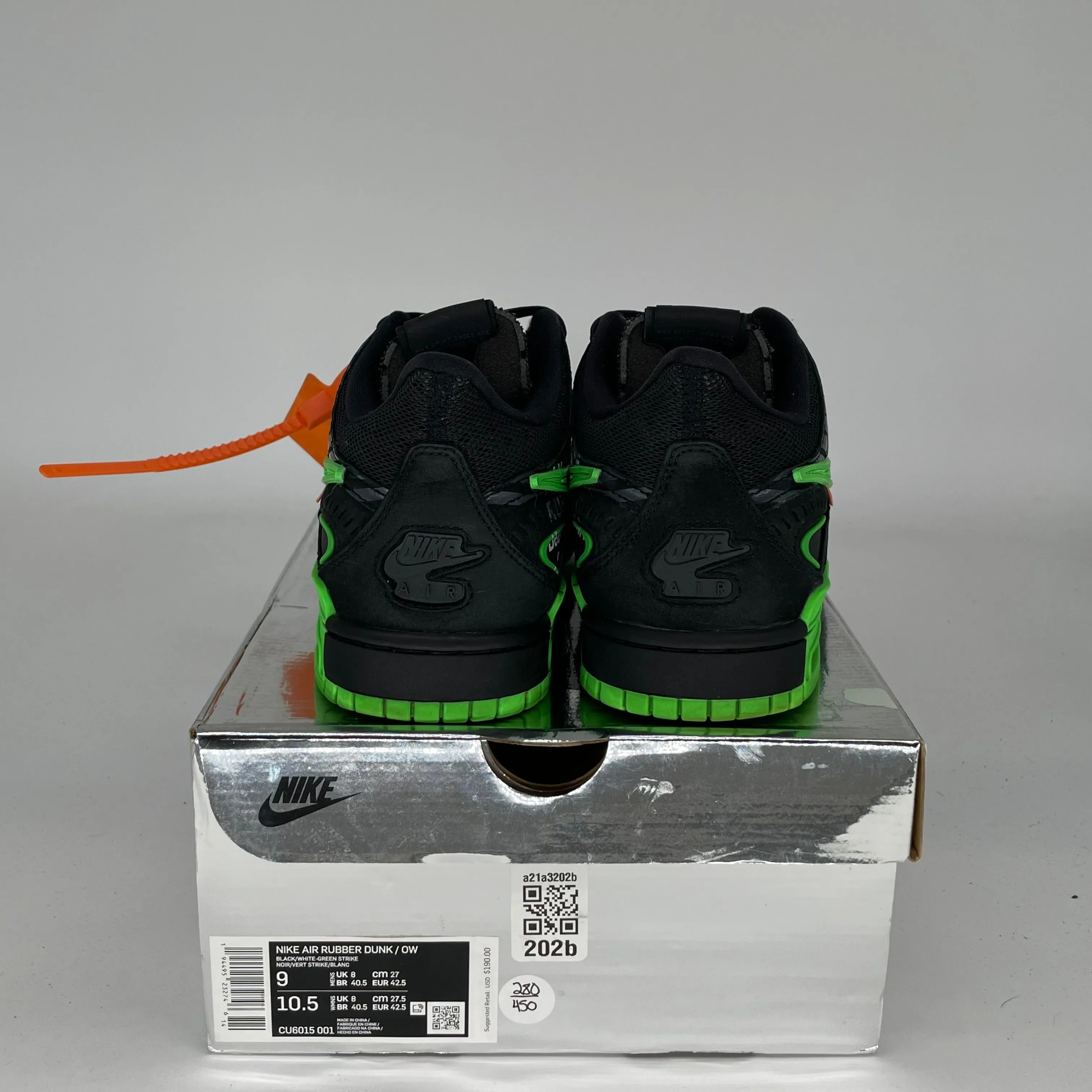 NIKE AIR RUBBER DUNK OFF WHITE GREEN STRIKE SIZE 9 CU6015-001
